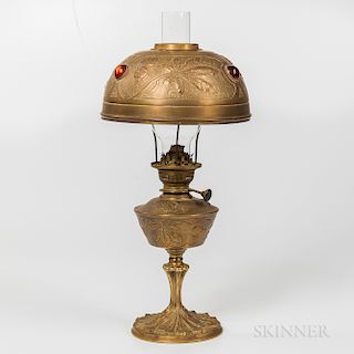 Georges Leleu Art Nouveau Oil Lamp