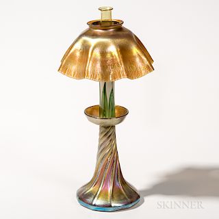 Tiffany Favrile Glass Oil Lamp