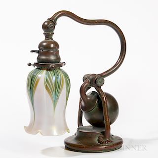 Tiffany Studios Counterbalance Desk Lamp with Pulled-feather Shade