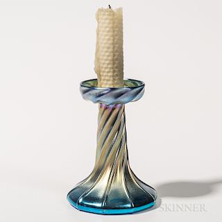 Tiffany Blue Favrile Candlestick