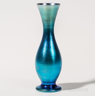 Tiffany Favrile Blue Iridescent Vase