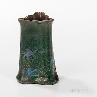 Weller Pottery Sicard Triangular Vase