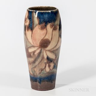 W.E. Hentschel for Rookwood Pottery Vase with Magnolia Flowers