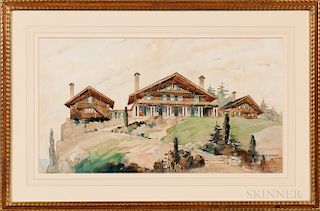 Harvey H. Hiestand (American, 1872-1944)  Adirondack Lodge, Designed by Frank M. Andrews, Architect