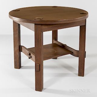 Round Oak Arts and Crafts Mission Table