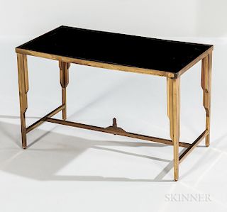 Art Deco Glass and Brass Occasional Table