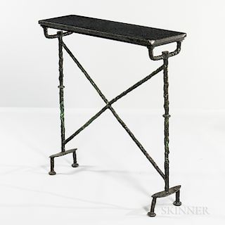 Patinated Bronze Console Table with Marble Top Attributed to Diego Giacometti (Swiss, 1902-1985)
