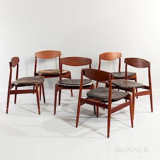 Six Hans Wegner Teak Side Chairs