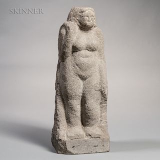 Limestone Scultpture of Standing Female Figure