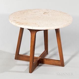 Round Marble-top Side Table