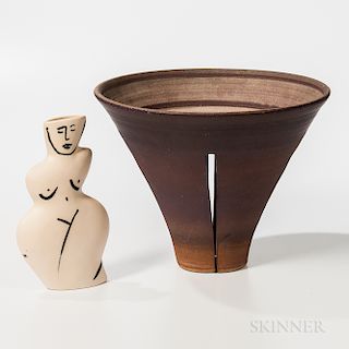 Two Modern Studio Pottery Items