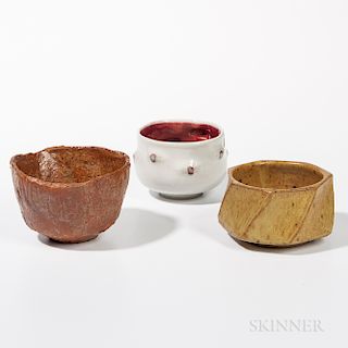 Three Art Pottery Tea Bowls