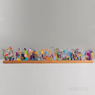 Yankel Ginzburg (American, b. 1945) Transom Symphony No. 1   Multi-piece Acrylic Sculpture and Two Renderings