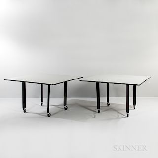 Two Knoll Joseph D'Urso Tables with Casters