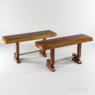 Pair of Zebrawood Consoles
