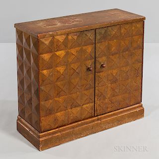 Gold Pyramid Adorned Wood Chest