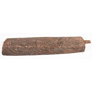 Sepik River Carved Wooden Shield