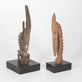 African Bamana Chi Wara Male and Female Headdresses, Sold to benefit the Acquisitions Fund of the Berea College Art Collection