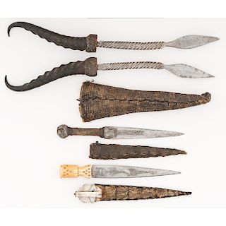 Sudanese Daggers with Reptilian Skin Sheaths