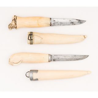 Scandinavian Walrus Ivory Handled Knives