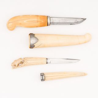 Scandinavian Walrus Ivory Handled Knives 