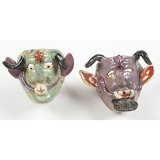 Mexican Ceramic Devil Masks, Deaccessioned from Children's Museum of Indianapolis 