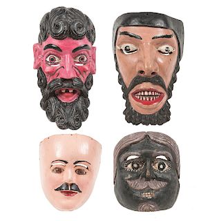 Four Male Mexican Masks,  Deaccessioned from the Children's Museum of Indianapolis