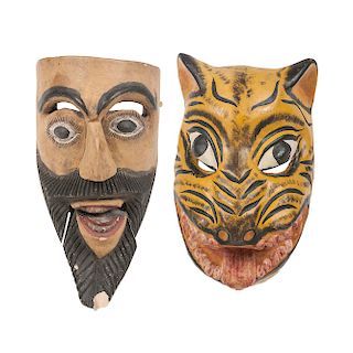 Mexican Jaguar and Man's Articulated Parade Mask, 