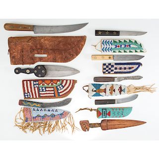 Lot of Eight Costume Plains Knives