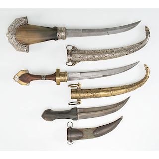 3 Curved Blade Moroccan Daggers