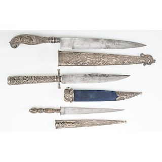 Lot of Three Silver Mounted Knives