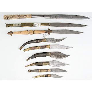 Lot of Nine Antique Folding Knives