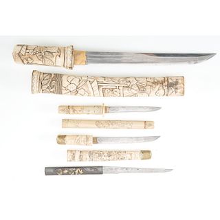 Lot of Four Japanese Knives