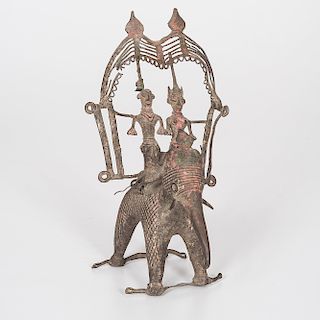 Benin Bronze Elephant Sculpture