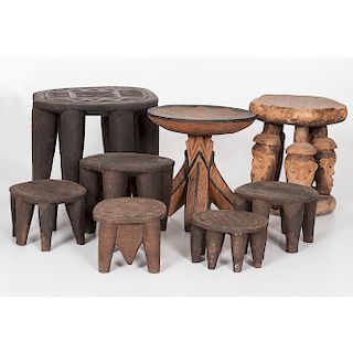 African Carved Wood Stools, Sold to benefit the Acquisitions Fund of the Berea College Art Collection