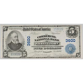 United States $5 National Bank Note Bank of Shreveport Series of 1902