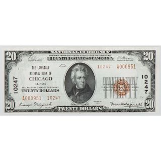 United States $20 National Bank Note, Chicago, Series of 1929
