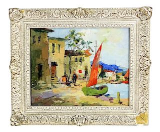 Signed Bouchet 20th C. Oil Painting on Canvas