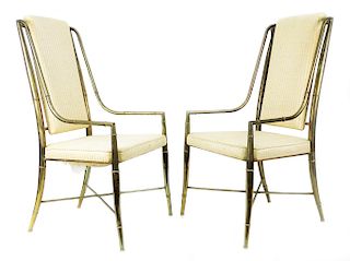 10 Mastercraft Brass Bamboo Style Dining Chairs