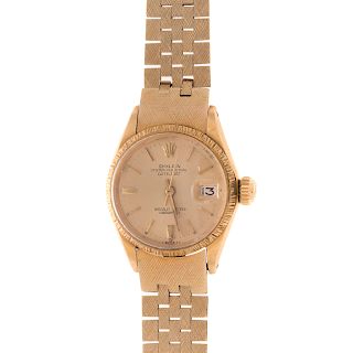 A Ladies 18K Rolex Datejust Wrist Watch