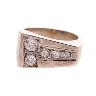 A Gent's Contemporary Diamond Ring in Gold