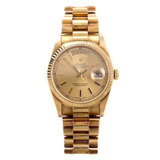 A Gentlemen's Gold Presidential Rolex Watch