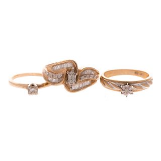 A Trio of Diamond Engagement Rings