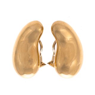 A Pair of 18K Tiffany & Co Peretti Bean Earrings
