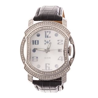 A Swiss G-Ice Wrist Watch with Diamonds
