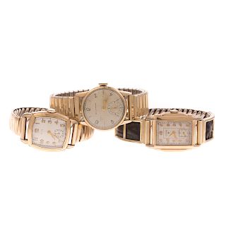 A Trio of Gentlemen's Vintage Wrist Watches