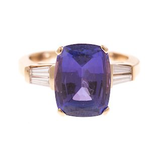A Ladies Impressive Tanzanite & Diamond Ring