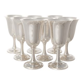 Set of 8 Wallace sterling silver goblets