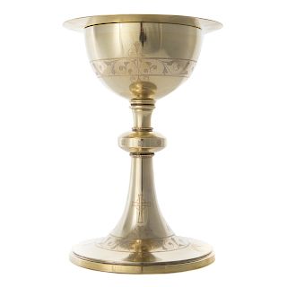 French silver chalice & paten