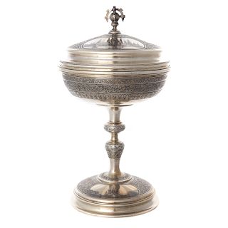 Russian niello silver covered chalice